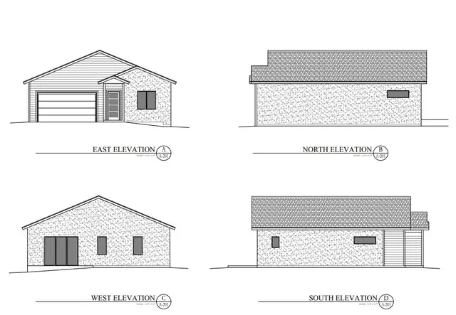 Exterior elevation drawing, 110 Elevation Dr