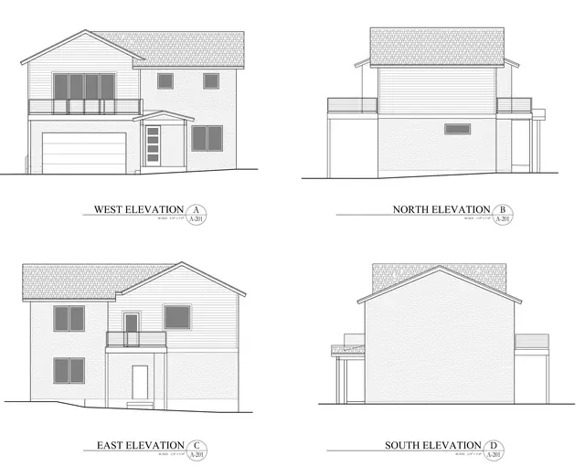 Exterior elevation drawing, 113 Elevation Dr