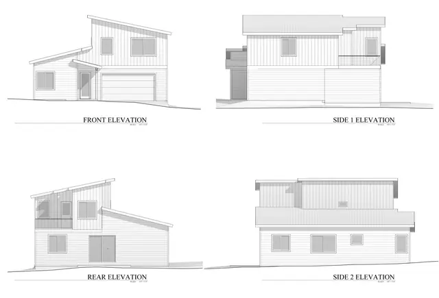 Exterior elevation drawing, 116 Elevation Dr